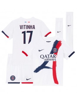 Paris Saint-Germain Vitinha #17 Dječji Gostujuci Dres kompleti 2024-25 Kratak Rukavima (+ kratke hlače)